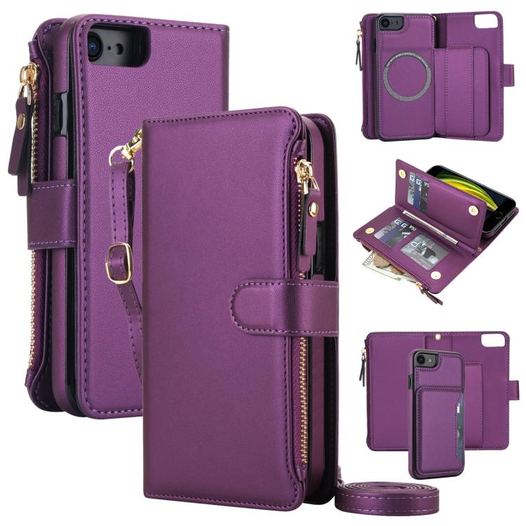 KLT-033 Portafoglio 2 in 1 con cerniera rimovibile e custodia magnetica per telefono con cordino, For iPhone SE 2022 / SE 2020 / 8 / 7, For iPhone 13 Pro Max, For iPhone 13 Pro