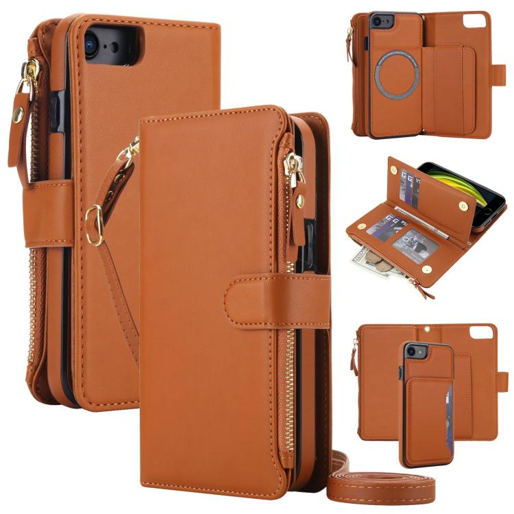 KLT-033 Portafoglio 2 in 1 con cerniera rimovibile e custodia magnetica per telefono con cordino, For iPhone SE 2022 / SE 2020 / 8 / 7, For iPhone 13 Pro Max, For iPhone 13 Pro
