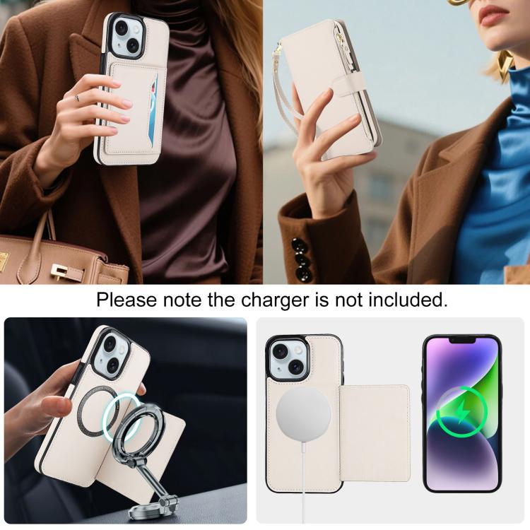 KLT-033 Portafoglio 2 in 1 con cerniera rimovibile e custodia magnetica per telefono con cordino, For iPhone 13 mini, For iPhone 12 / 12 Pro, For iPhone 12 Pro Max