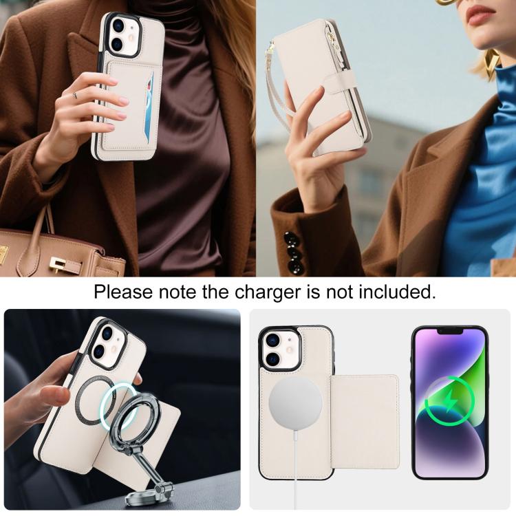 KLT-033 Portafoglio 2 in 1 con cerniera rimovibile e custodia magnetica per telefono con cordino, For iPhone 12 mini, For iPhone 11 Pro Max, For iPhone 11