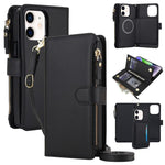 KLT-033 Portafoglio 2 in 1 con cerniera rimovibile e custodia magnetica per telefono con cordino, For iPhone 12 mini, For iPhone 11 Pro Max, For iPhone 11