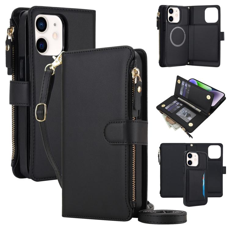 KLT-033 Portafoglio 2 in 1 con cerniera rimovibile e custodia magnetica per telefono con cordino, For iPhone 12 mini, For iPhone 11 Pro Max, For iPhone 11