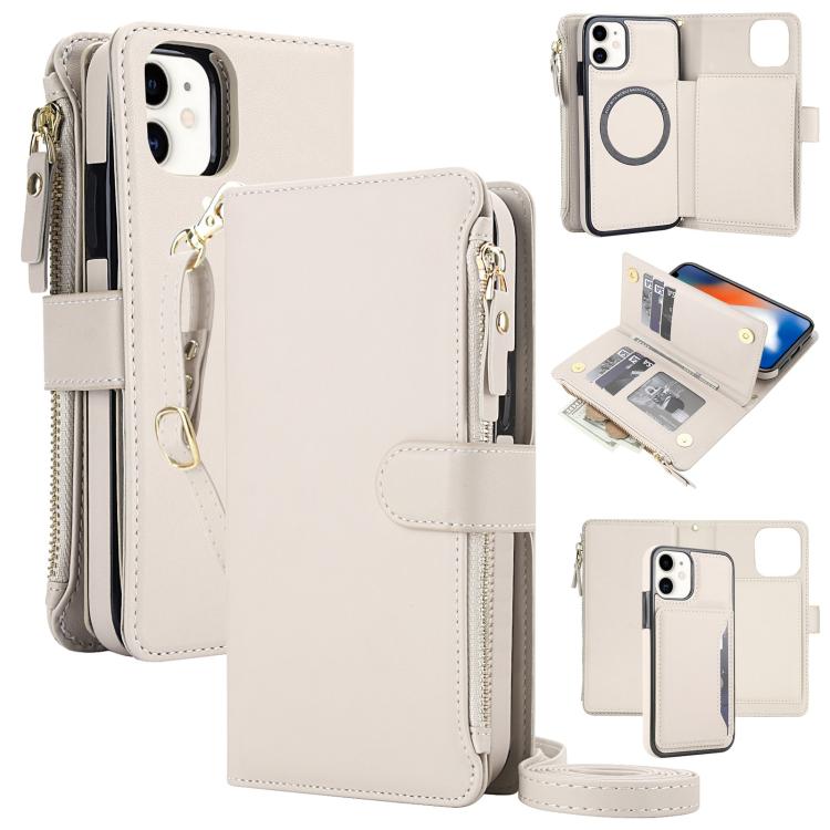 KLT-033 Portafoglio 2 in 1 con cerniera rimovibile e custodia magnetica per telefono con cordino, For iPhone 12 mini, For iPhone 11 Pro Max, For iPhone 11