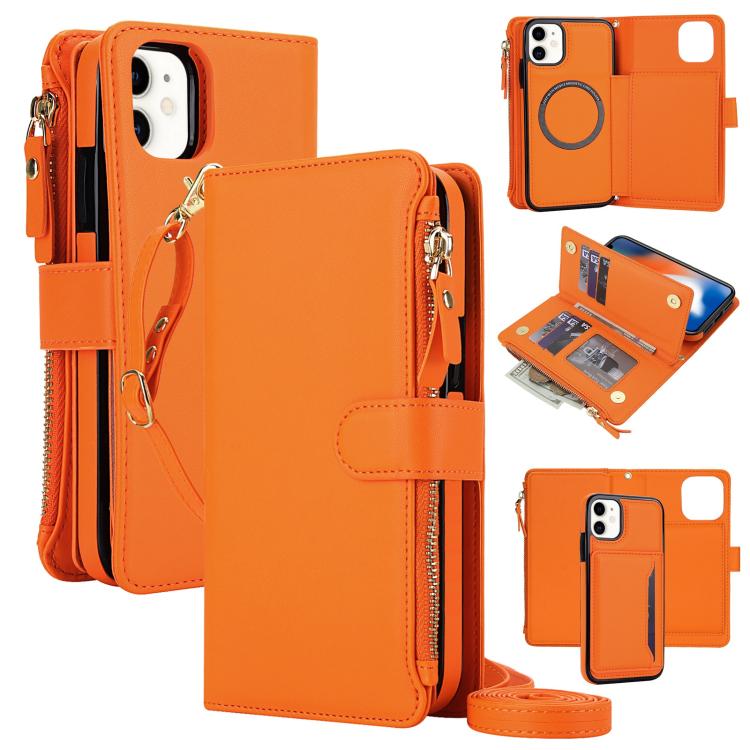 KLT-033 Portafoglio 2 in 1 con cerniera rimovibile e custodia magnetica per telefono con cordino, For iPhone 12 mini, For iPhone 11 Pro Max, For iPhone 11