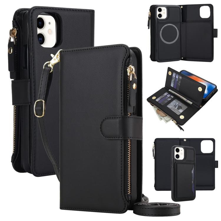 KLT-033 Portafoglio 2 in 1 con cerniera rimovibile e custodia magnetica per telefono con cordino, For iPhone 12 mini, For iPhone 11 Pro Max, For iPhone 11