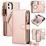 KLT-033 Portafoglio 2 in 1 con cerniera rimovibile e custodia magnetica per telefono con cordino, For iPhone 12 mini, For iPhone 11 Pro Max, For iPhone 11