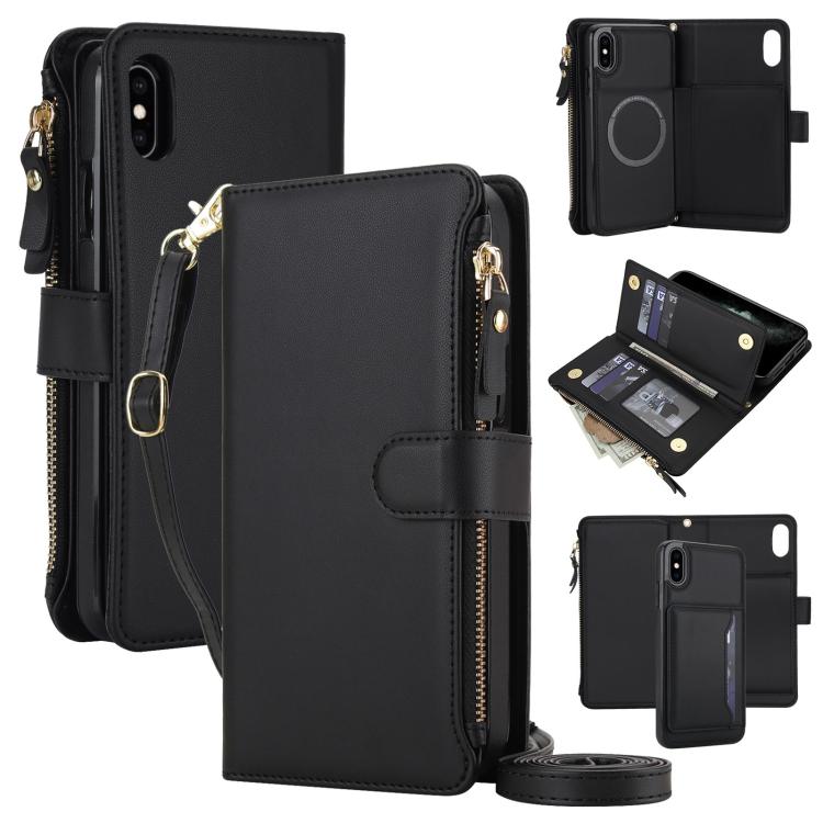 KLT-033 Portafoglio 2 in 1 con cerniera rimovibile e custodia magnetica per telefono con cordino, For iPhone 11 Pro, For iPhone X / XS, For iPhone XR