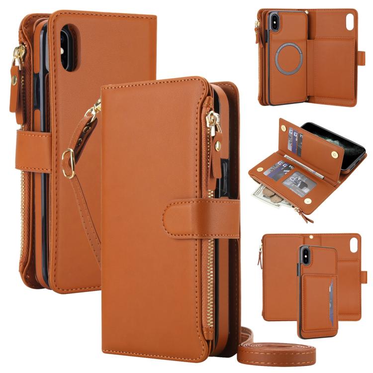 KLT-033 Portafoglio 2 in 1 con cerniera rimovibile e custodia magnetica per telefono con cordino, For iPhone 11 Pro, For iPhone X / XS, For iPhone XR