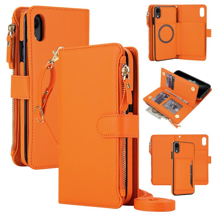 KLT-033 Portafoglio 2 in 1 con cerniera rimovibile e custodia magnetica per telefono con cordino, For iPhone 11 Pro, For iPhone X / XS, For iPhone XR