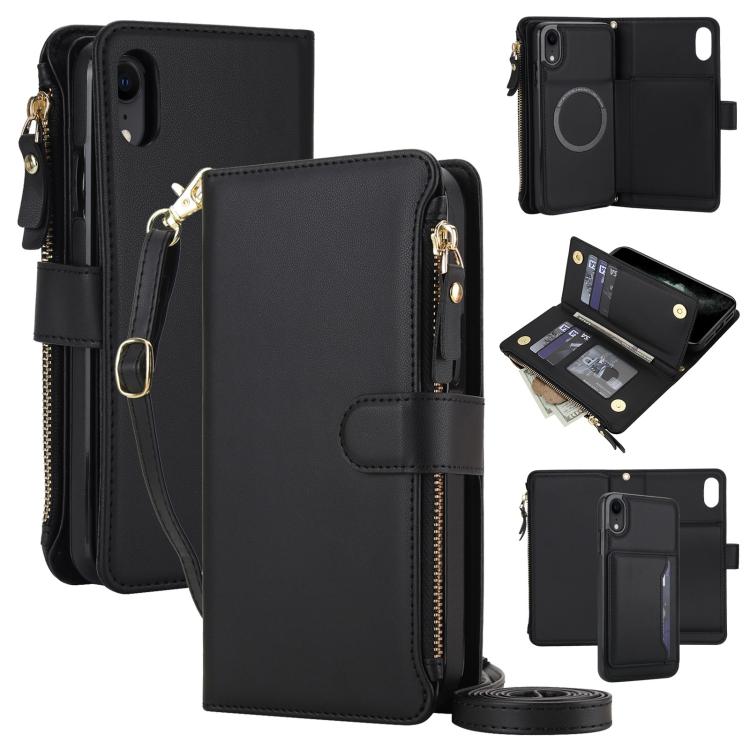 KLT-033 Portafoglio 2 in 1 con cerniera rimovibile e custodia magnetica per telefono con cordino, For iPhone 11 Pro, For iPhone X / XS, For iPhone XR