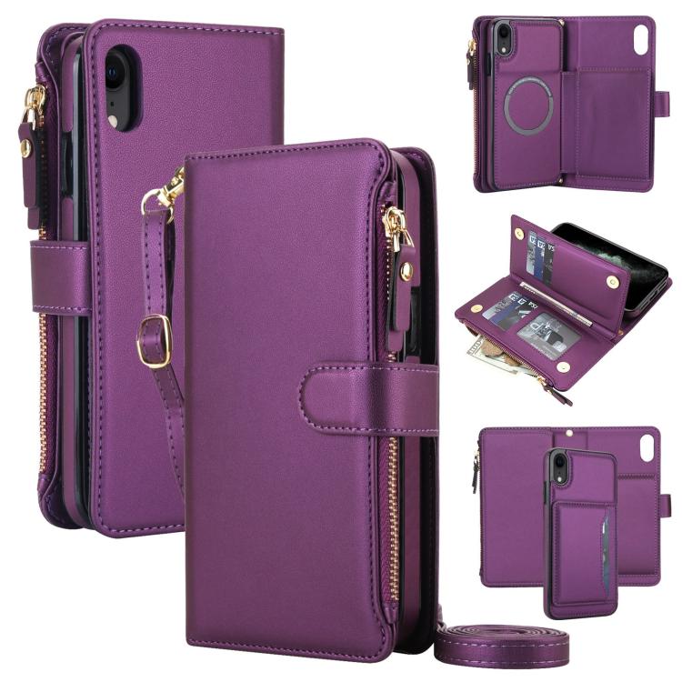 KLT-033 Portafoglio 2 in 1 con cerniera rimovibile e custodia magnetica per telefono con cordino, For iPhone 11 Pro, For iPhone X / XS, For iPhone XR