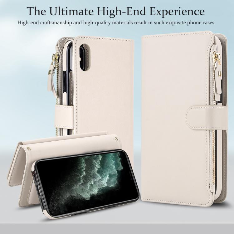 KLT-033 Portafoglio 2 in 1 con cerniera rimovibile e custodia magnetica per telefono con cordino, For iPhone XS Max, For iPhone 8 Plus / 7 Plus