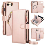 KLT-033 Portafoglio 2 in 1 con cerniera rimovibile e custodia magnetica per telefono con cordino, For iPhone XS Max, For iPhone 8 Plus / 7 Plus