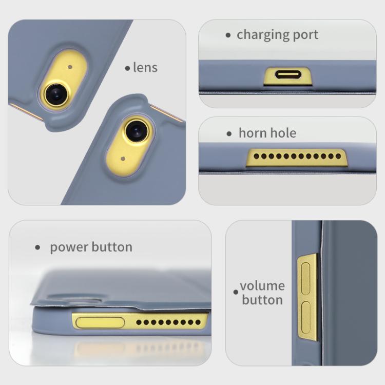 Custodia in pelle tinta unita per tablet, con scomparto per penna., For iPad 2025 / 2022, For iPad Air 10.9 2020 / 2022
