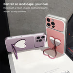 Custodia per telefono antiurto serie agnello con effetto pelle e specchietto a forma di cuore, For iPhone 15 Pro Max, For iPhone 15 Pro, For iPhone 15 Plus, For iPhone 15