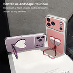 Custodia per telefono antiurto serie agnello con effetto pelle e specchietto a forma di cuore, For iPhone 17 Pro Max, For iPhone 17 Pro, For iPhone 17, For iPhone Air