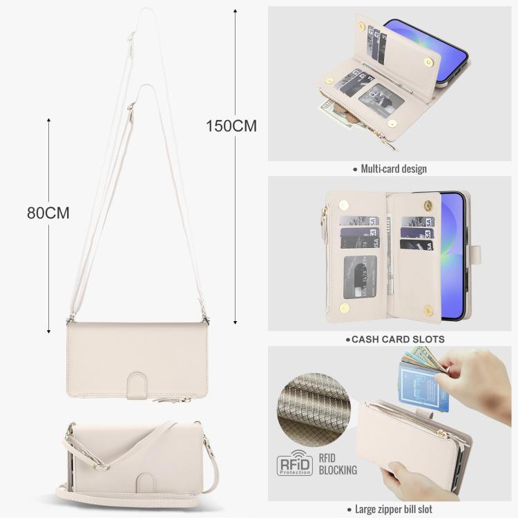 KLT-033 Portafoglio 2 in 1 con cerniera rimovibile e custodia magnetica per telefono con cordino, For Galaxy A36 5G / A56 5G, For Galaxy A16 5G, For Galaxy A15 5G / 4G