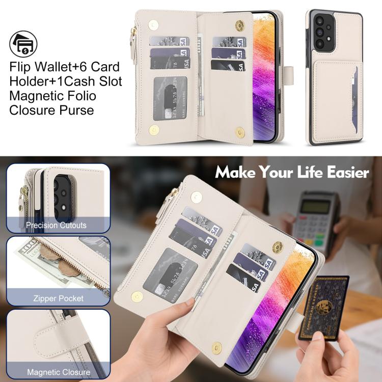 KLT-033 Portafoglio 2 in 1 con cerniera rimovibile e custodia magnetica per telefono con cordino, For Galaxy A53 5G, For Galaxy A72 5G, For Galaxy A52 5G