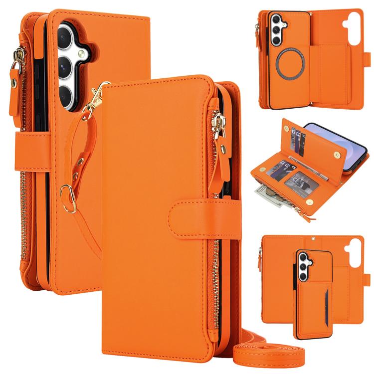 KLT-033 Portafoglio 2 in 1 con cerniera rimovibile e custodia magnetica per telefono con cordino, For Galaxy A55 5G, For Galaxy A35 5G, For Galaxy A54 5G