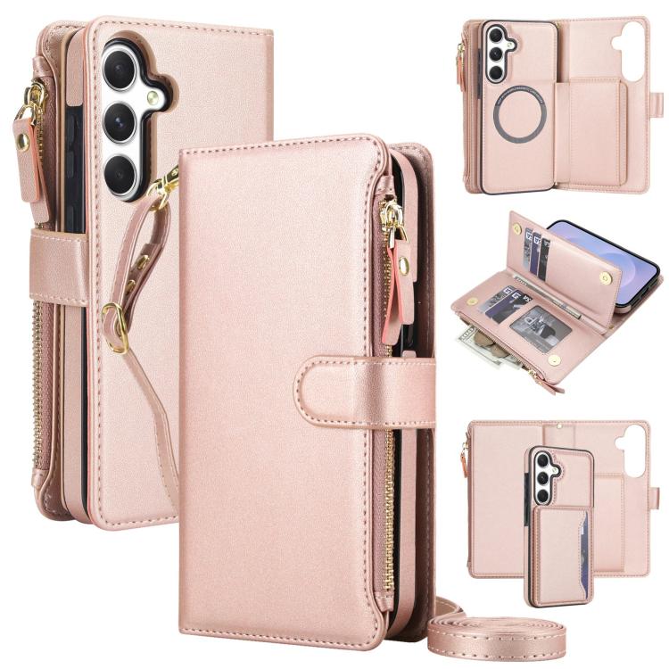 KLT-033 Portafoglio 2 in 1 con cerniera rimovibile e custodia magnetica per telefono con cordino, For Galaxy A55 5G, For Galaxy A35 5G, For Galaxy A54 5G