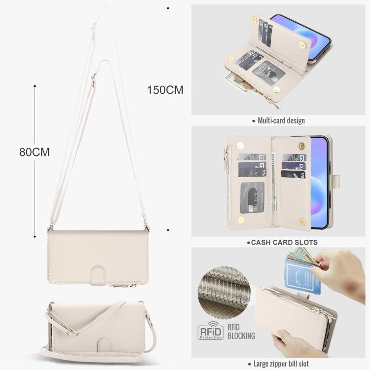 KLT-033 Portafoglio 2 in 1 con cerniera rimovibile e custodia magnetica per telefono con cordino, For Galaxy A57 5G, For Galaxy A37 5G, For Galaxy A26 5G / A17 5G
