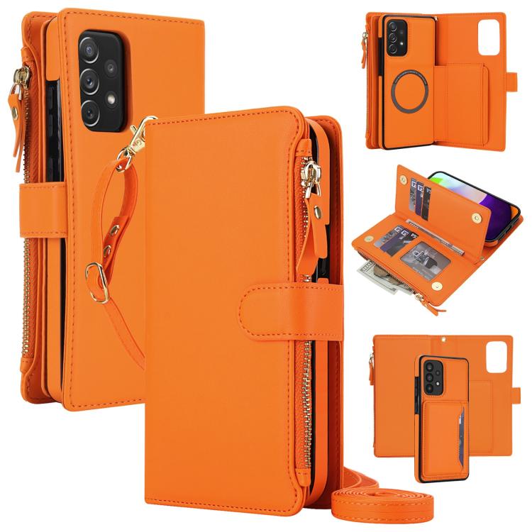 KLT-033 Portafoglio 2 in 1 con cerniera rimovibile e custodia magnetica per telefono con cordino, For Galaxy A53 5G, For Galaxy A72 5G, For Galaxy A52 5G