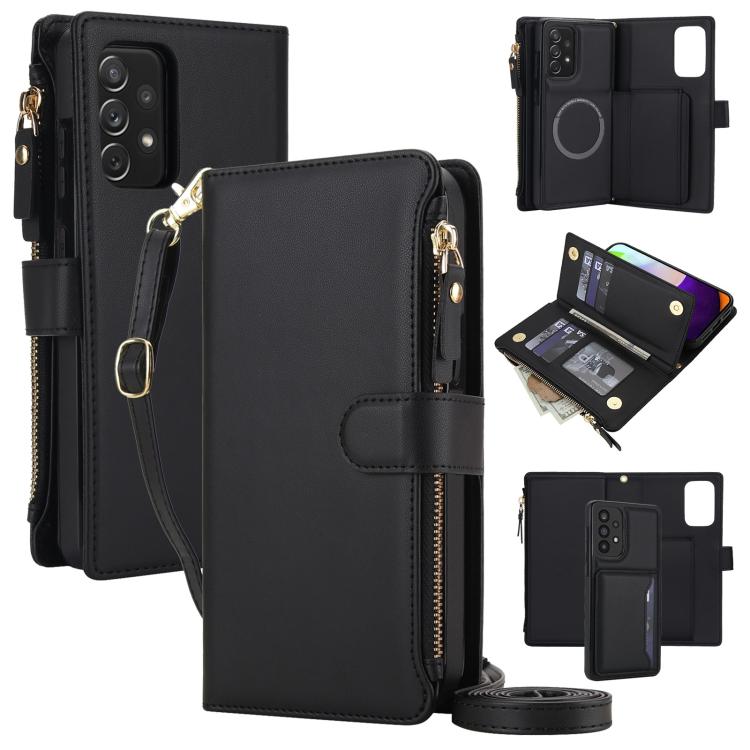 KLT-033 Portafoglio 2 in 1 con cerniera rimovibile e custodia magnetica per telefono con cordino, For Galaxy A53 5G, For Galaxy A72 5G, For Galaxy A52 5G