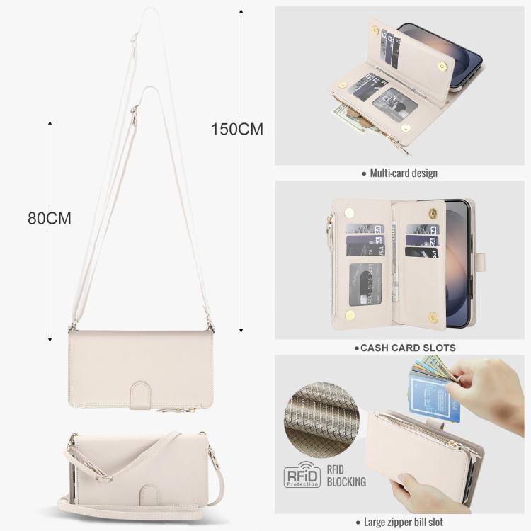 KLT-033 Portafoglio 2 in 1 con cerniera rimovibile e custodia magnetica per telefono con cordino, For Galaxy S26 FE 5G, For Galaxy S26+ 5G, For Galaxy S26 Ultra 5G