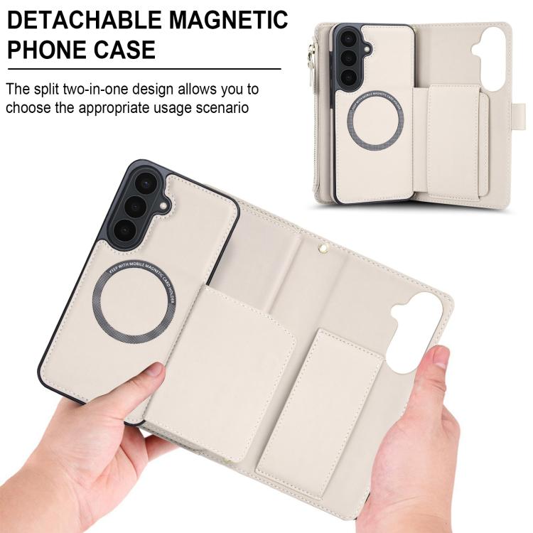 KLT-033 Portafoglio 2 in 1 con cerniera rimovibile e custodia magnetica per telefono con cordino, For Galaxy S26 FE 5G, For Galaxy S26+ 5G, For Galaxy S26 Ultra 5G