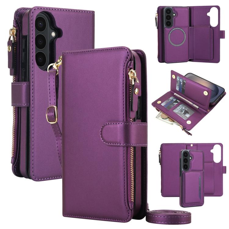 KLT-033 Portafoglio 2 in 1 con cerniera rimovibile e custodia magnetica per telefono con cordino, For Galaxy S26 FE 5G, For Galaxy S26+ 5G, For Galaxy S26 Ultra 5G
