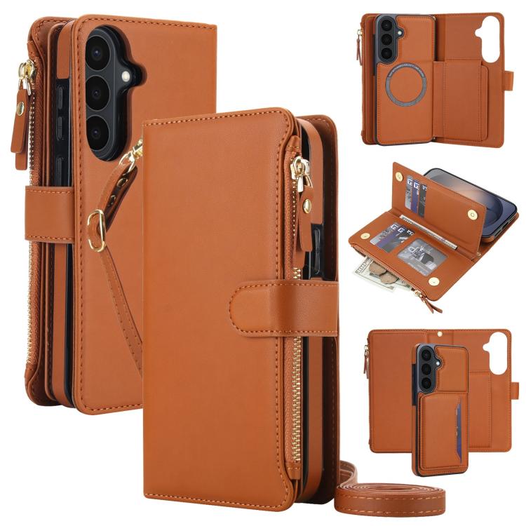 KLT-033 Portafoglio 2 in 1 con cerniera rimovibile e custodia magnetica per telefono con cordino, For Galaxy S26 FE 5G, For Galaxy S26+ 5G, For Galaxy S26 Ultra 5G