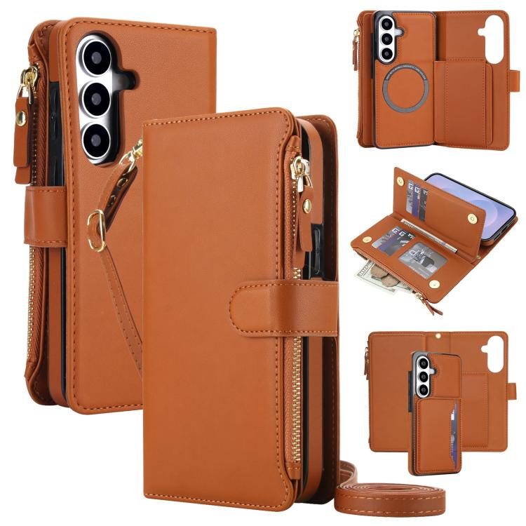 KLT-033 Portafoglio 2 in 1 con cerniera rimovibile e custodia magnetica per telefono con cordino, For Galaxy S26 FE 5G, For Galaxy S26+ 5G, For Galaxy S26 Ultra 5G