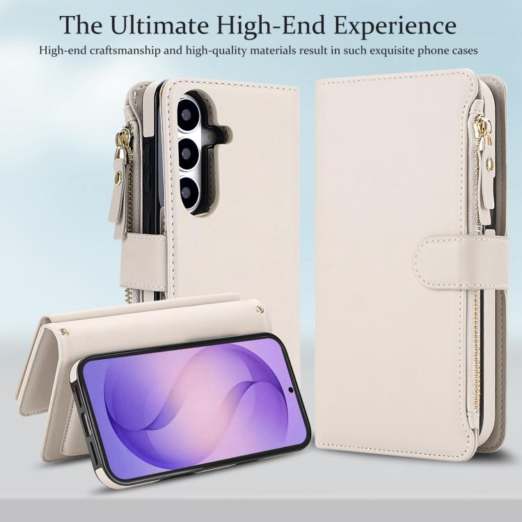 KLT-033 Portafoglio 2 in 1 con cerniera rimovibile e custodia magnetica per telefono con cordino, For Galaxy S26 5G, For Galaxy S25 FE 5G, For Galaxy S25 Edge 5G