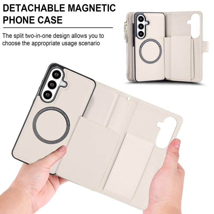KLT-033 Portafoglio 2 in 1 con cerniera rimovibile e custodia magnetica per telefono con cordino, For Galaxy S26 5G, For Galaxy S25 FE 5G, For Galaxy S25 Edge 5G