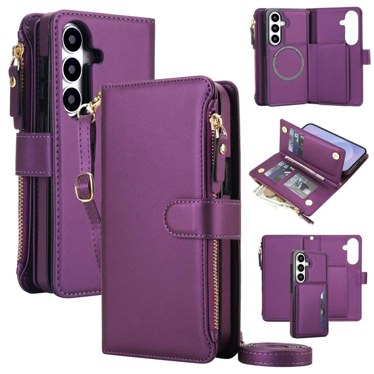 KLT-033 Portafoglio 2 in 1 con cerniera rimovibile e custodia magnetica per telefono con cordino, For Galaxy S26 5G, For Galaxy S25 FE 5G, For Galaxy S25 Edge 5G