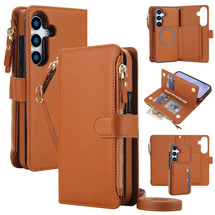 KLT-033 Portafoglio 2 in 1 con cerniera rimovibile e custodia magnetica per telefono con cordino, For Galaxy S26 5G, For Galaxy S25 FE 5G, For Galaxy S25 Edge 5G