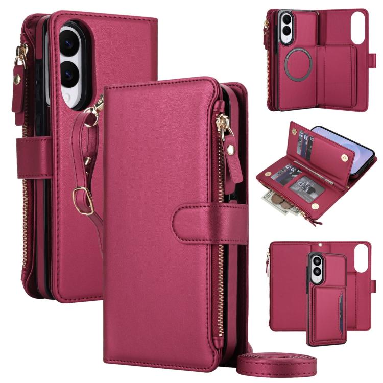 KLT-033 Portafoglio 2 in 1 con cerniera rimovibile e custodia magnetica per telefono con cordino, For Galaxy S26 5G, For Galaxy S25 FE 5G, For Galaxy S25 Edge 5G
