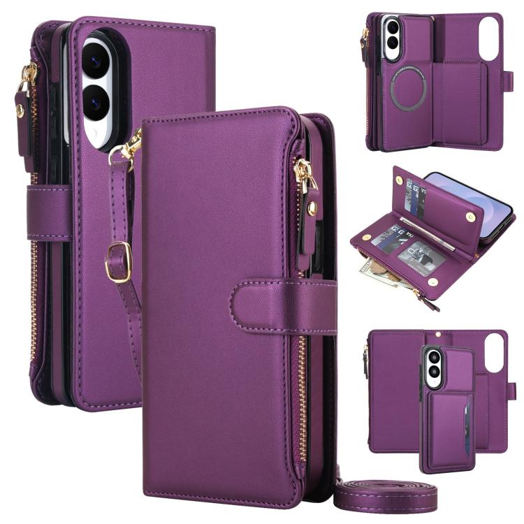 KLT-033 Portafoglio 2 in 1 con cerniera rimovibile e custodia magnetica per telefono con cordino, For Galaxy S26 5G, For Galaxy S25 FE 5G, For Galaxy S25 Edge 5G