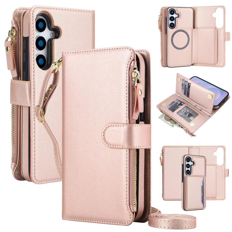 KLT-033 Portafoglio 2 in 1 con cerniera rimovibile e custodia magnetica per telefono con cordino, For Galaxy S25 5G, For Galaxy S25+ 5G, For Galaxy S25 Ultra 5G