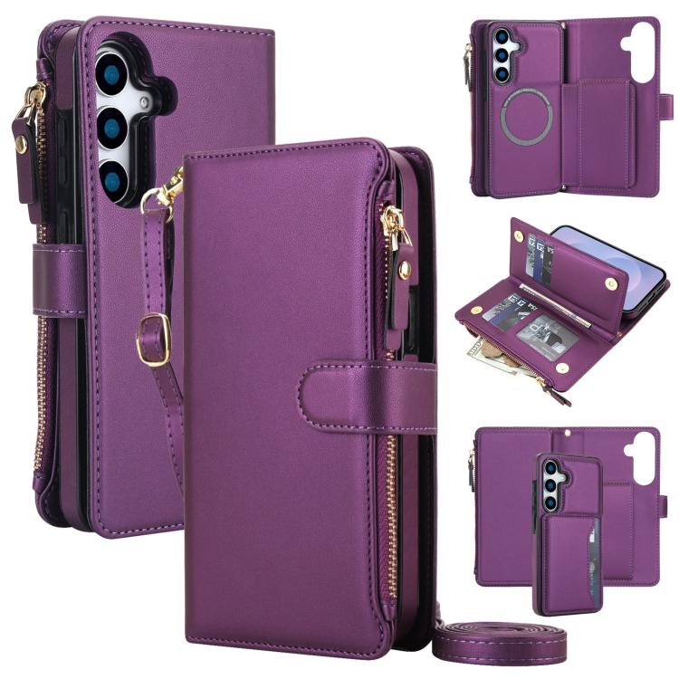 KLT-033 Portafoglio 2 in 1 con cerniera rimovibile e custodia magnetica per telefono con cordino, For Galaxy S25 5G, For Galaxy S25+ 5G, For Galaxy S25 Ultra 5G