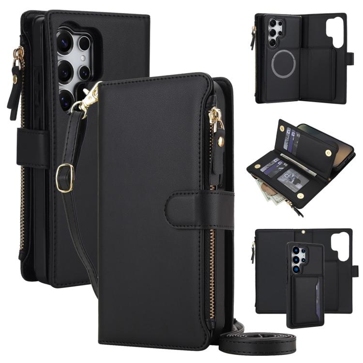 KLT-033 Portafoglio 2 in 1 con cerniera rimovibile e custodia magnetica per telefono con cordino, For Galaxy S25 5G, For Galaxy S25+ 5G, For Galaxy S25 Ultra 5G
