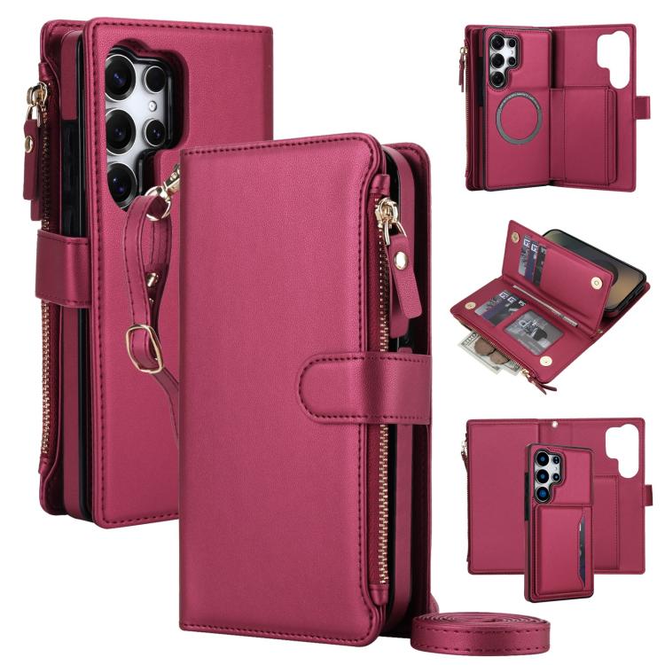 KLT-033 Portafoglio 2 in 1 con cerniera rimovibile e custodia magnetica per telefono con cordino, For Galaxy S25 5G, For Galaxy S25+ 5G, For Galaxy S25 Ultra 5G