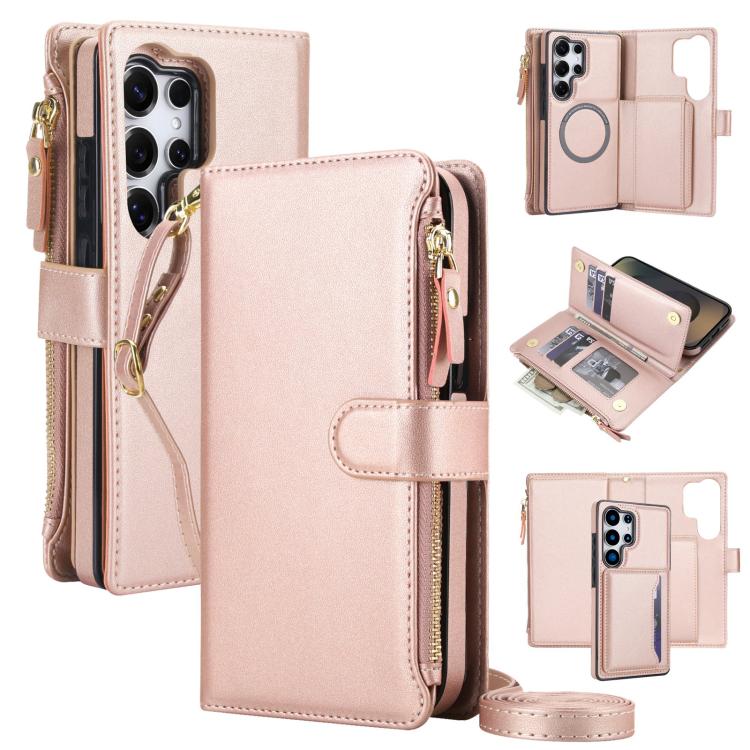 KLT-033 Portafoglio 2 in 1 con cerniera rimovibile e custodia magnetica per telefono con cordino, For Galaxy S25 5G, For Galaxy S25+ 5G, For Galaxy S25 Ultra 5G