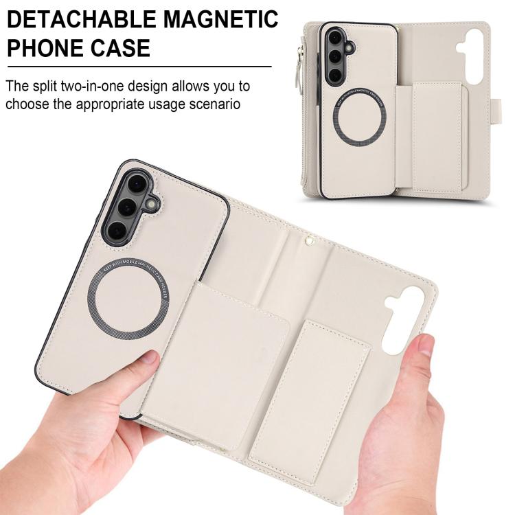 KLT-033 Portafoglio 2 in 1 con cerniera rimovibile e custodia magnetica per telefono con cordino, For Galaxy S24 FE 5G, For Galaxy S24 Ultra 5G, For Galaxy S24+ 5G