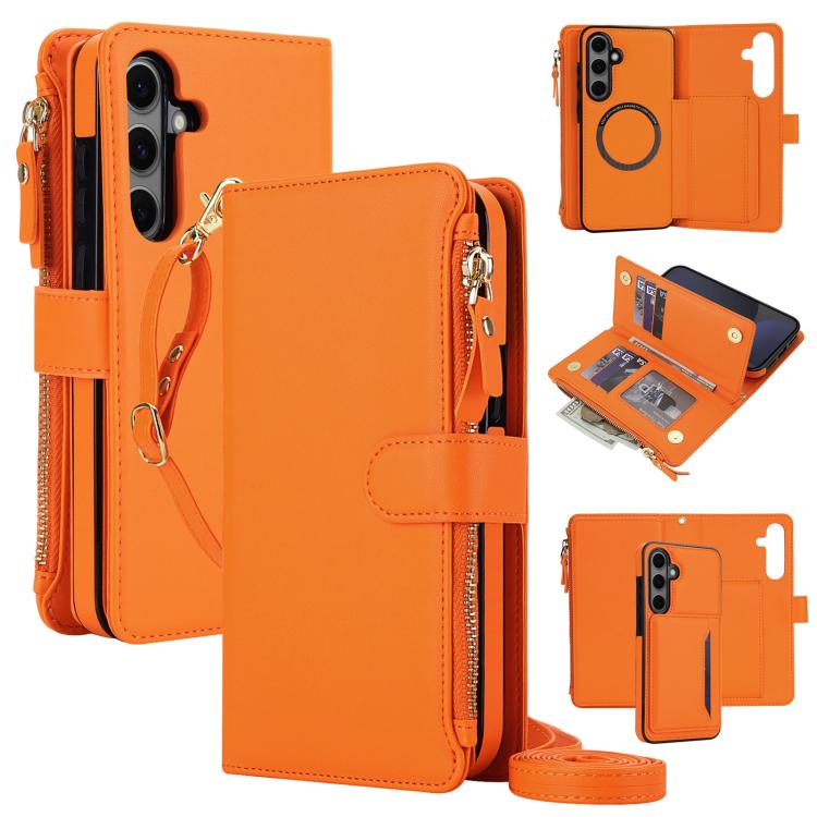 KLT-033 Portafoglio 2 in 1 con cerniera rimovibile e custodia magnetica per telefono con cordino, For Galaxy S24 FE 5G, For Galaxy S24 Ultra 5G, For Galaxy S24+ 5G