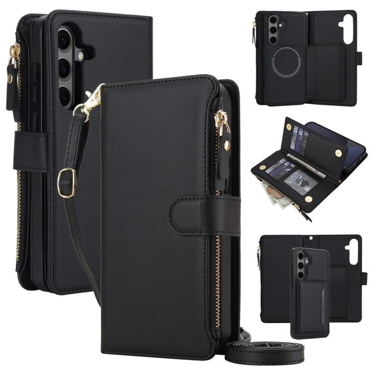 KLT-033 Portafoglio 2 in 1 con cerniera rimovibile e custodia magnetica per telefono con cordino, For Galaxy S24 FE 5G, For Galaxy S24 Ultra 5G, For Galaxy S24+ 5G