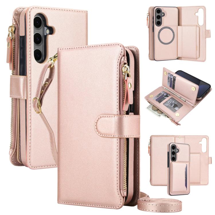 KLT-033 Portafoglio 2 in 1 con cerniera rimovibile e custodia magnetica per telefono con cordino, For Galaxy S24 FE 5G, For Galaxy S24 Ultra 5G, For Galaxy S24+ 5G