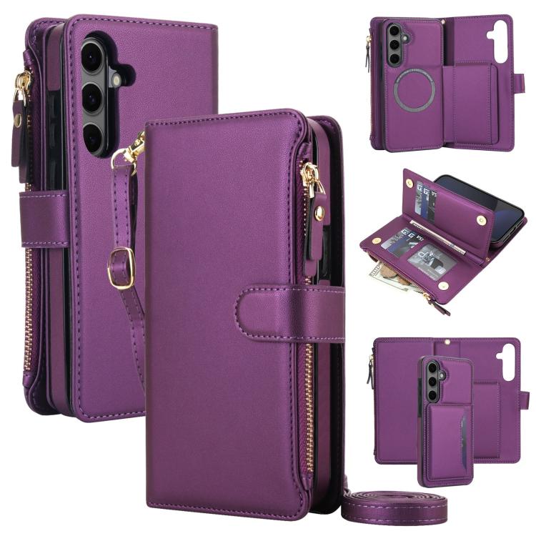 KLT-033 Portafoglio 2 in 1 con cerniera rimovibile e custodia magnetica per telefono con cordino, For Galaxy S24 FE 5G, For Galaxy S24 Ultra 5G, For Galaxy S24+ 5G