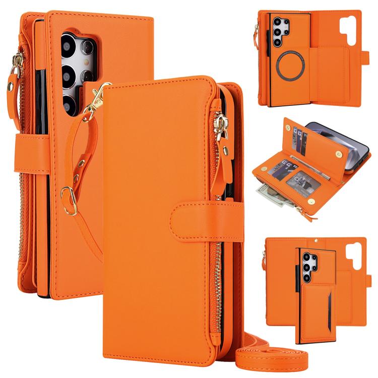 KLT-033 Portafoglio 2 in 1 con cerniera rimovibile e custodia magnetica per telefono con cordino, For Galaxy S24 FE 5G, For Galaxy S24 Ultra 5G, For Galaxy S24+ 5G