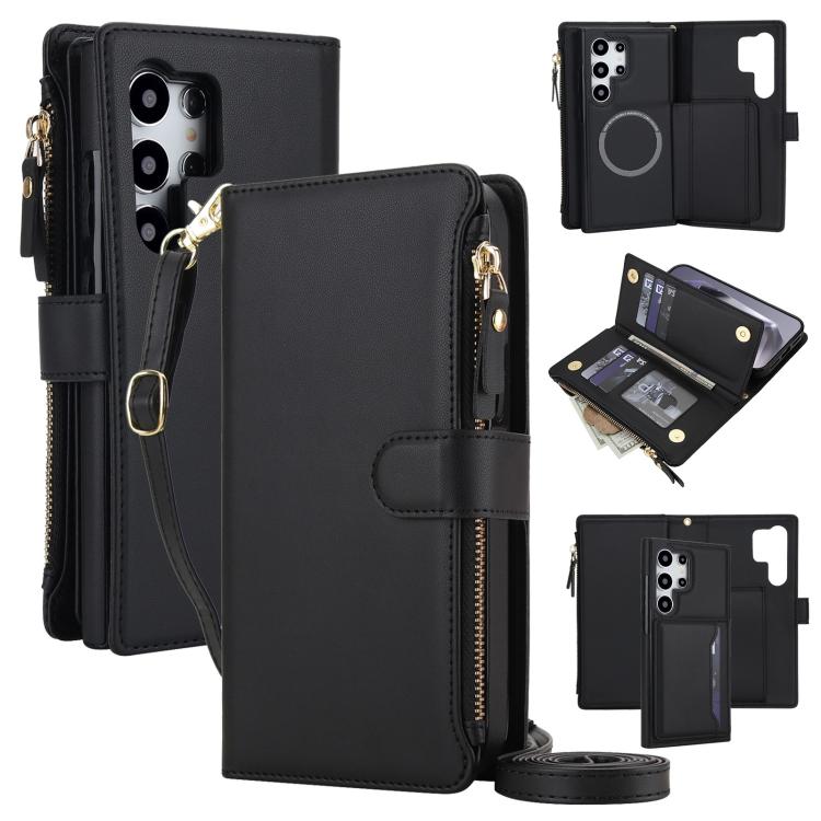 KLT-033 Portafoglio 2 in 1 con cerniera rimovibile e custodia magnetica per telefono con cordino, For Galaxy S24 FE 5G, For Galaxy S24 Ultra 5G, For Galaxy S24+ 5G